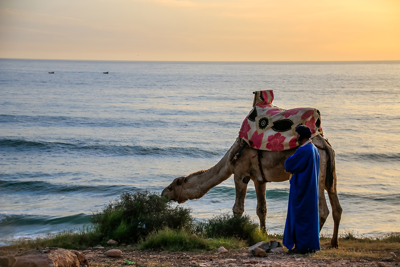 Overlooking the surf in Morocco