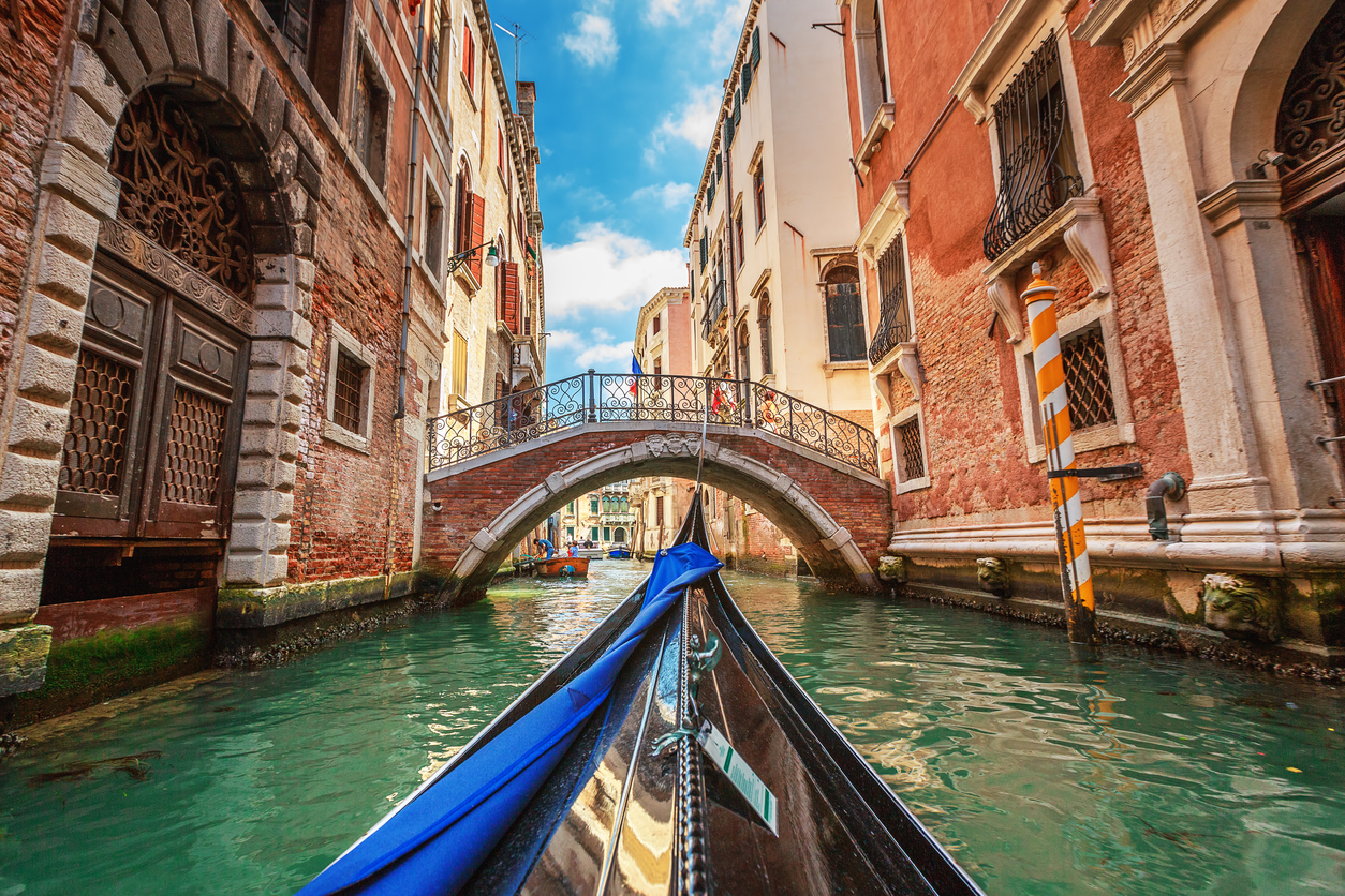 Gondola ride through the canals of Venice