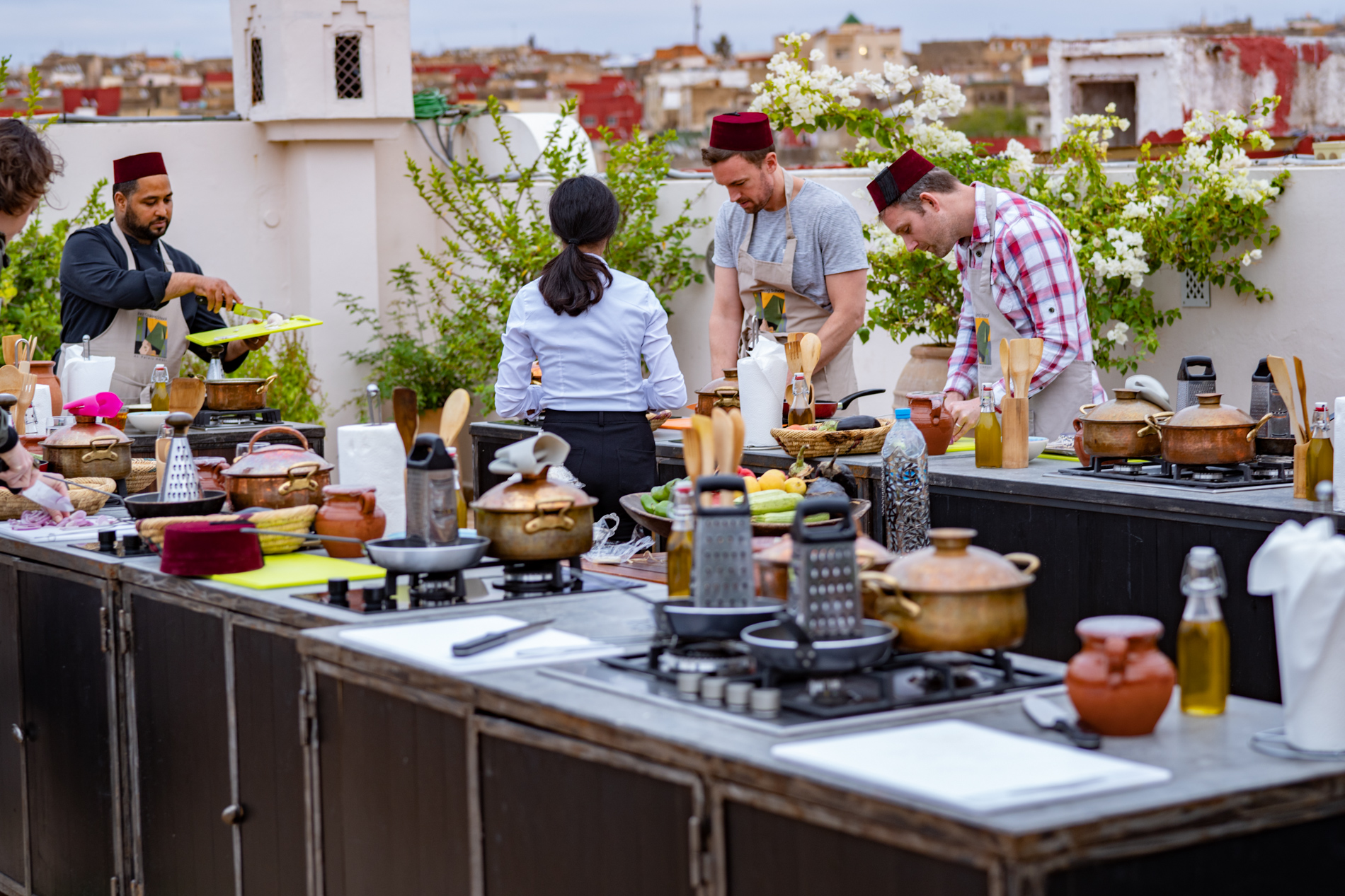 Cooking workshop on the terrace