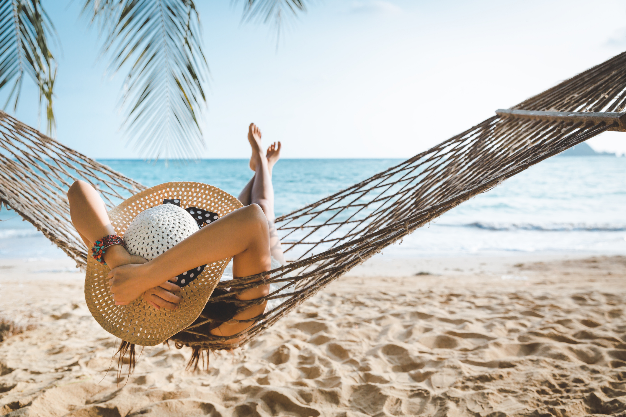 Escape on the beach in a hammock