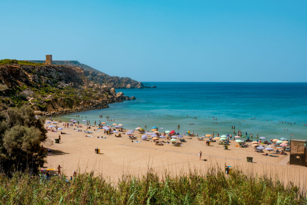 Golden Bay beach in Mellieha