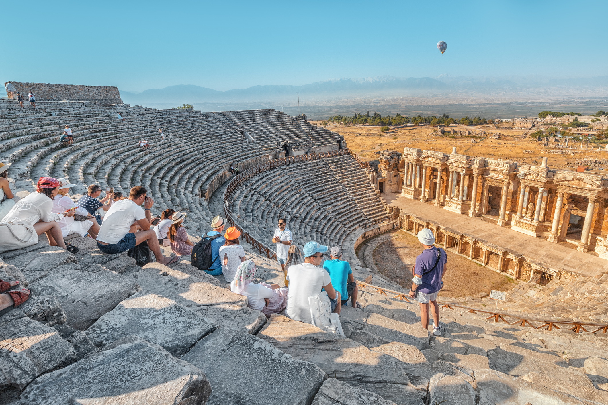 Greek drama and tragedy and mythology in an ancient amphitheater