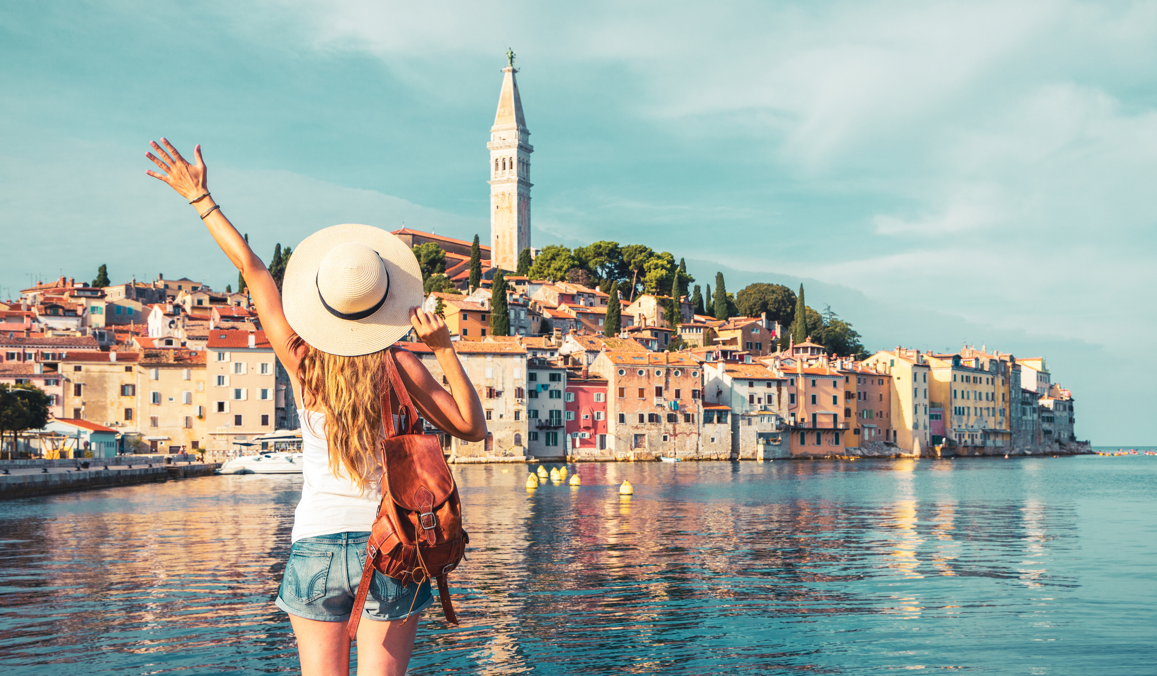 Rovinj city and adriatic sea