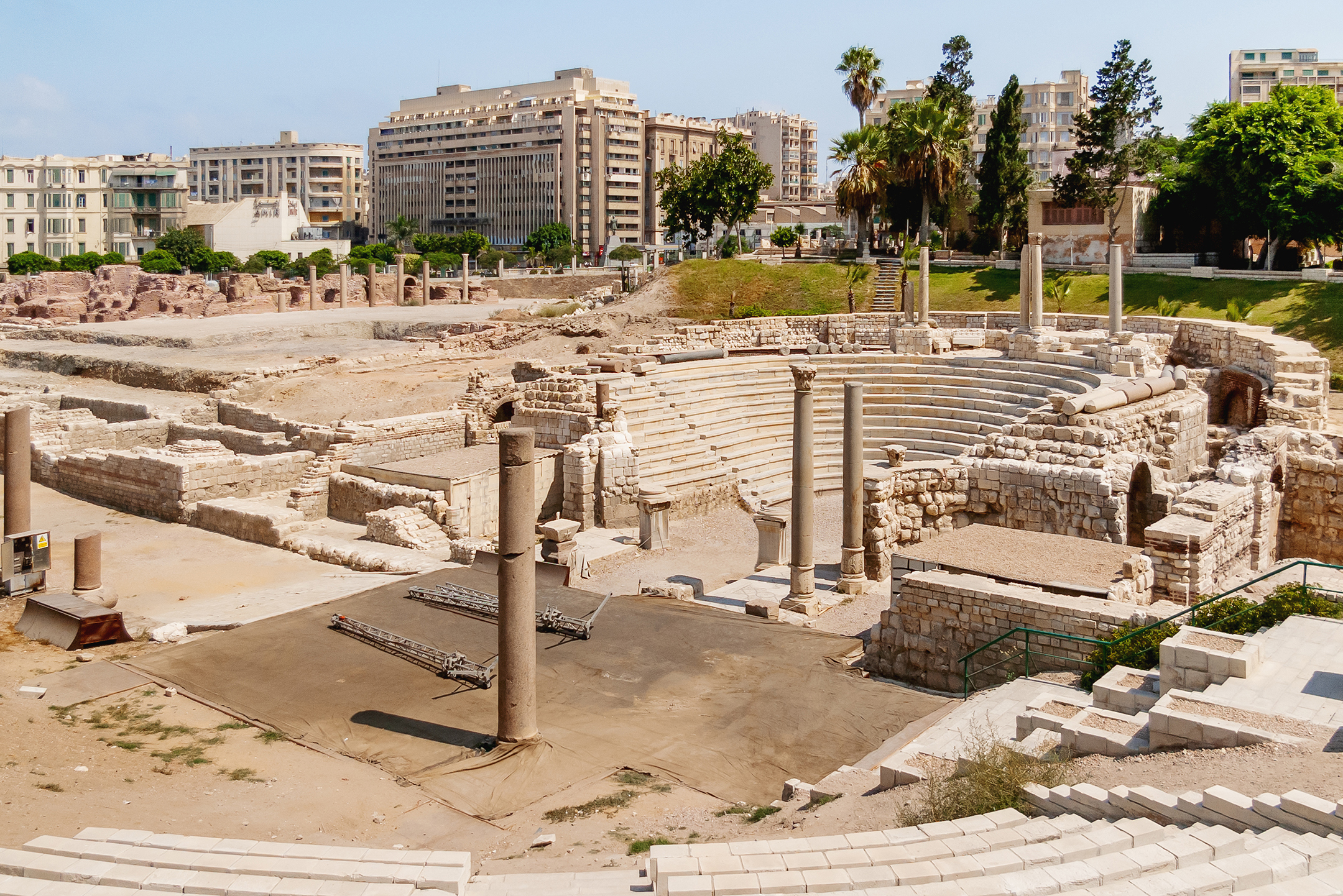 Ruins of the Roman amphitheatre in Alexandria