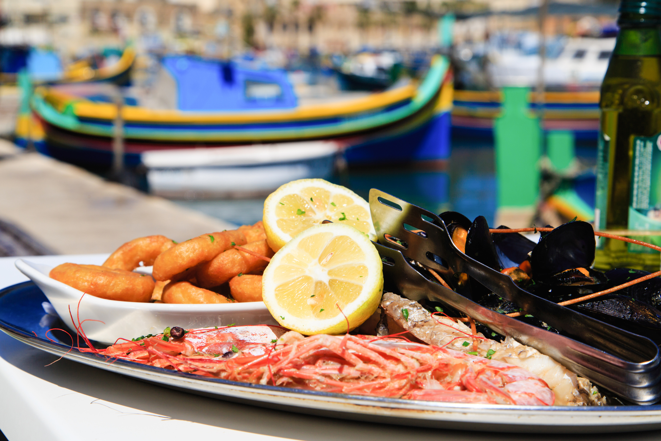 Seafood platter served in Malta