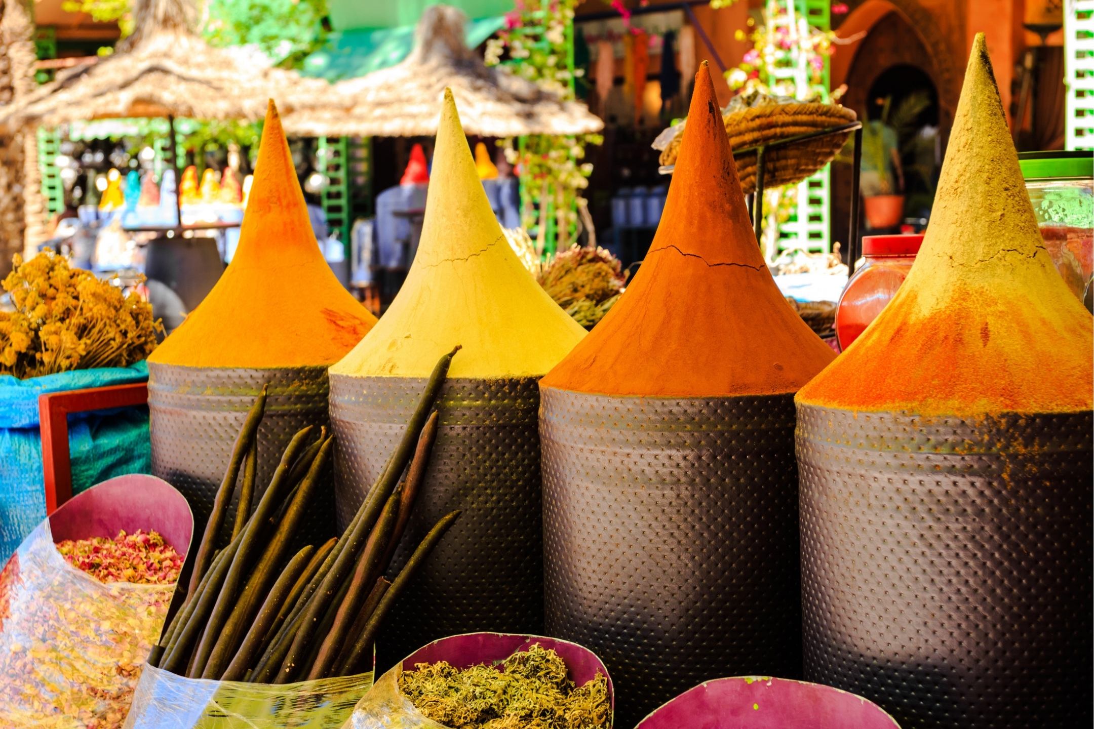 Spices at a stall in Marrakesh