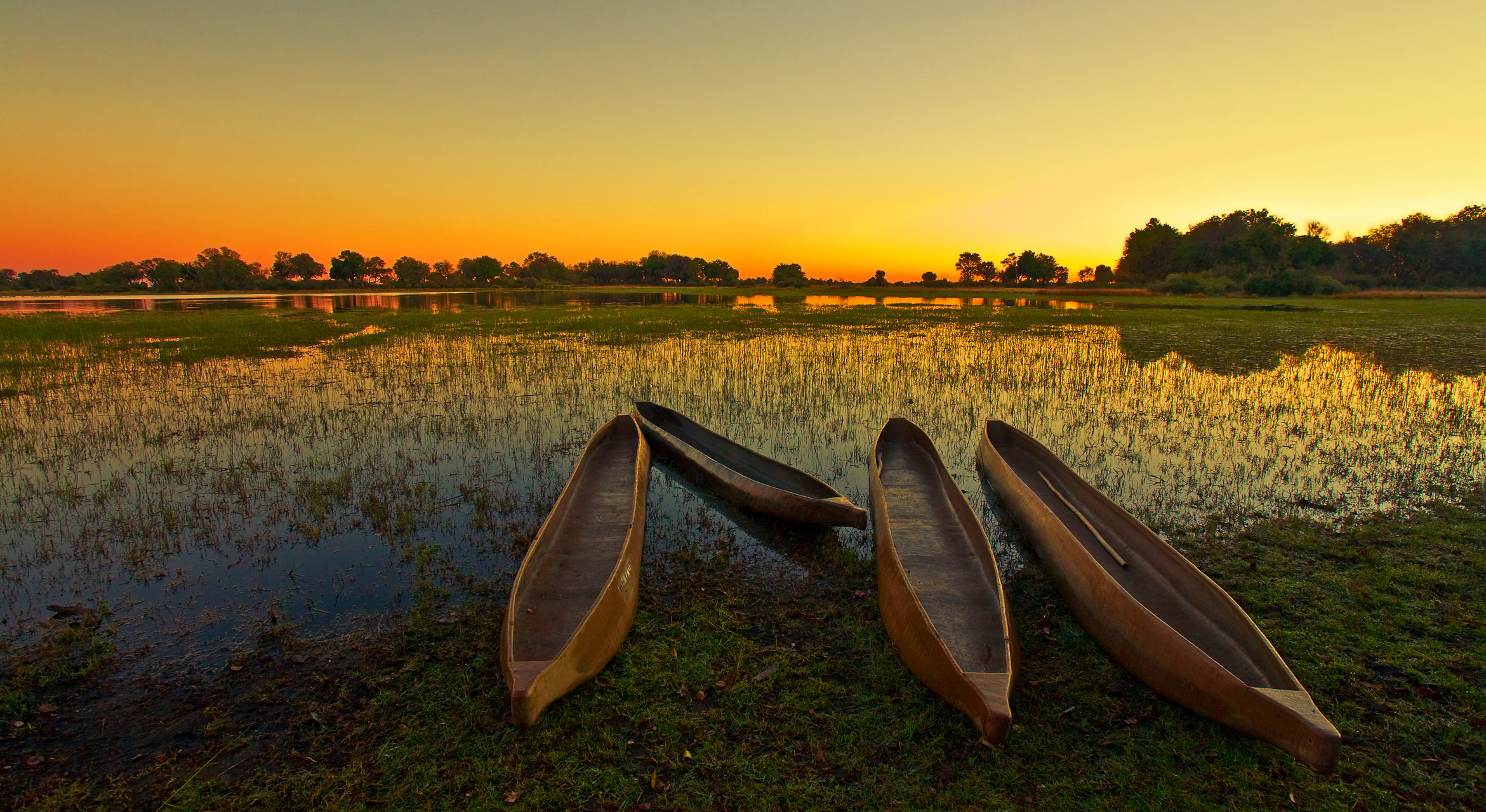 Sunrise over the Okavango Delta