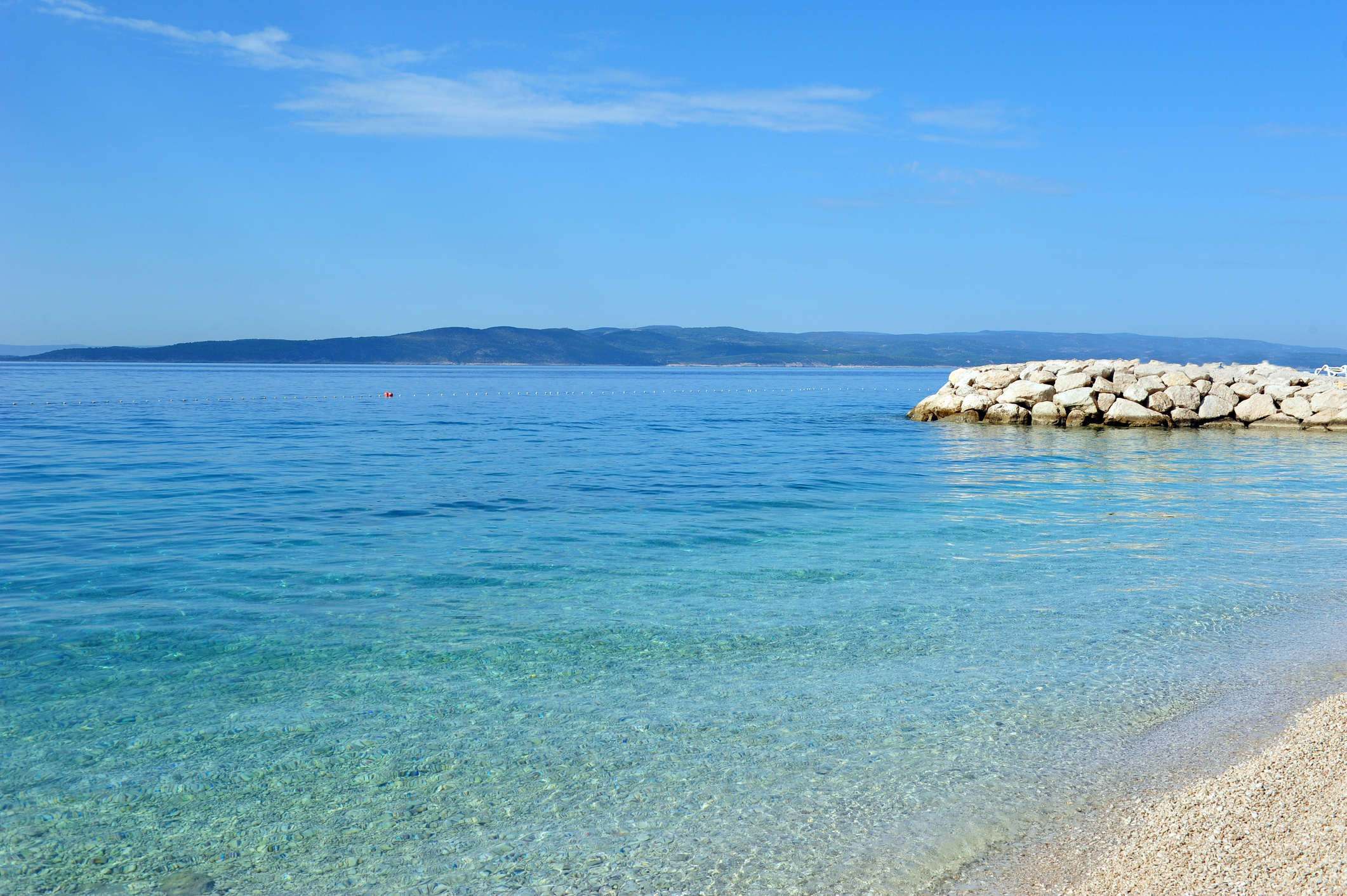 Beautiful calm seas of Baska Voda