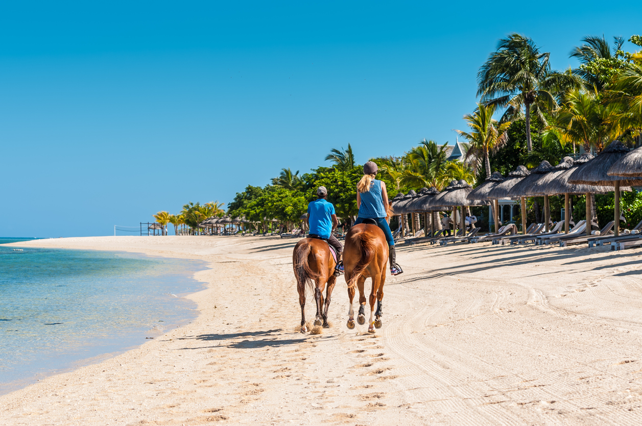 Horse Riding on a Beach in Mauritius