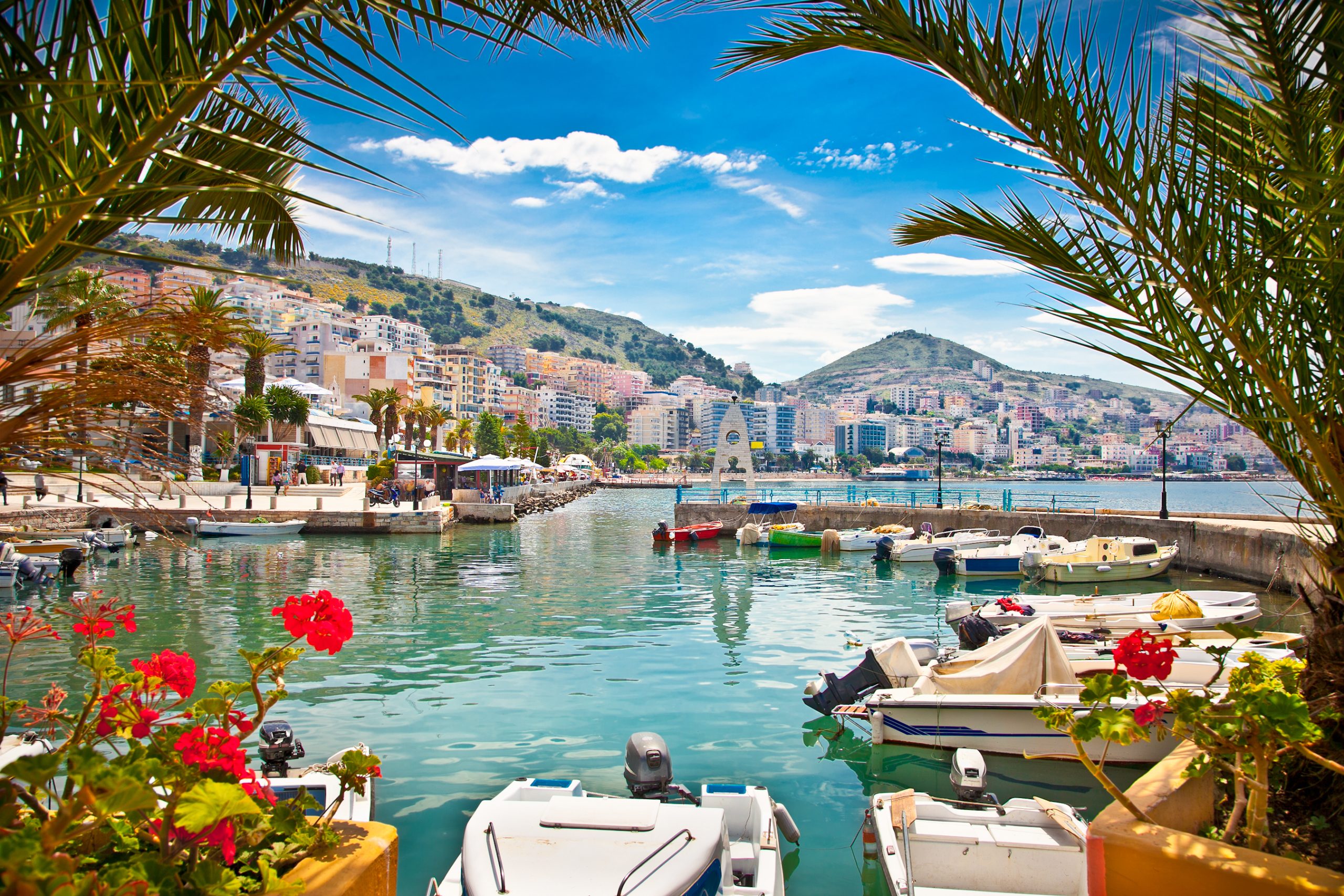 Saranda's city port at ionian sea