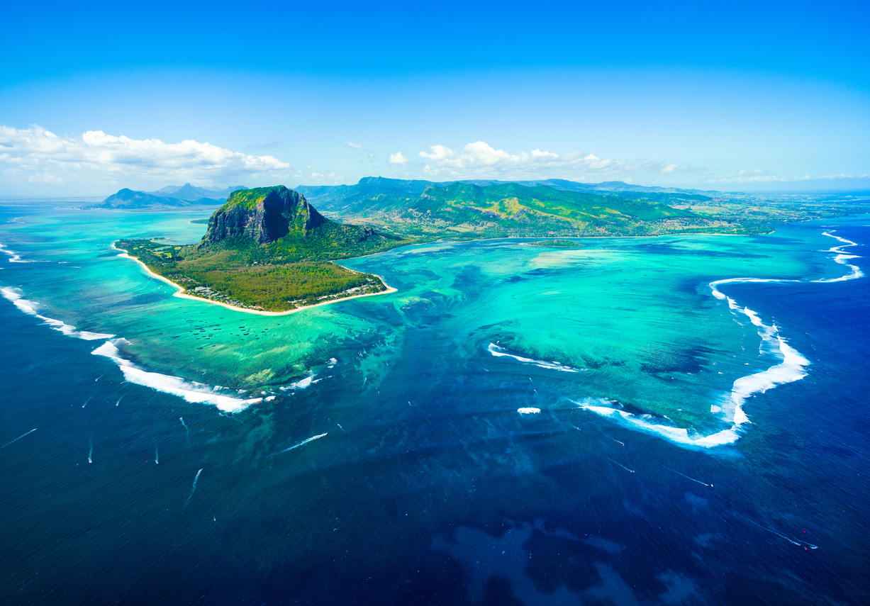 Aerial view of Mauritius island