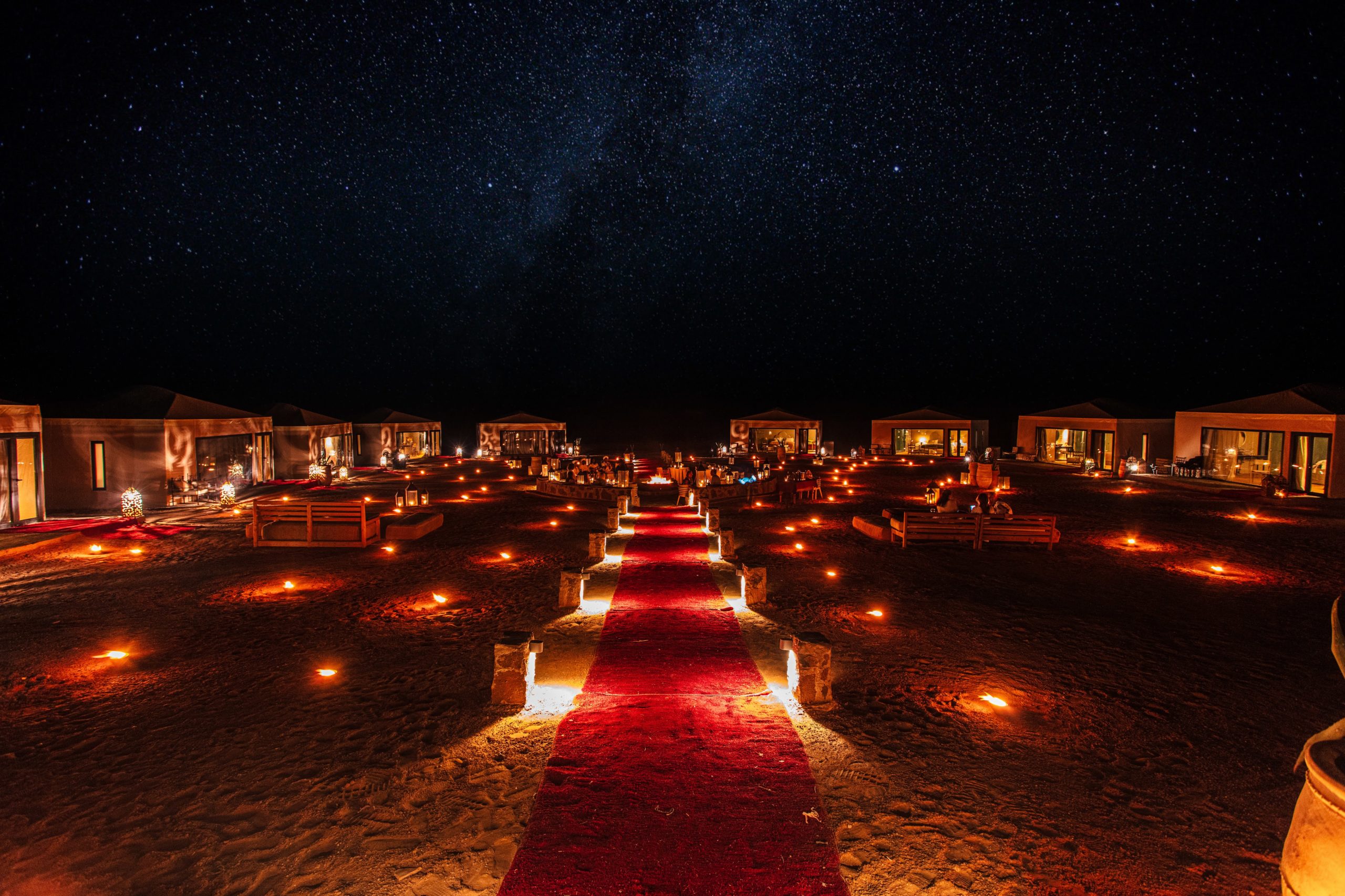 Dinner under the stars at Merzouga Luxury Desert Camp