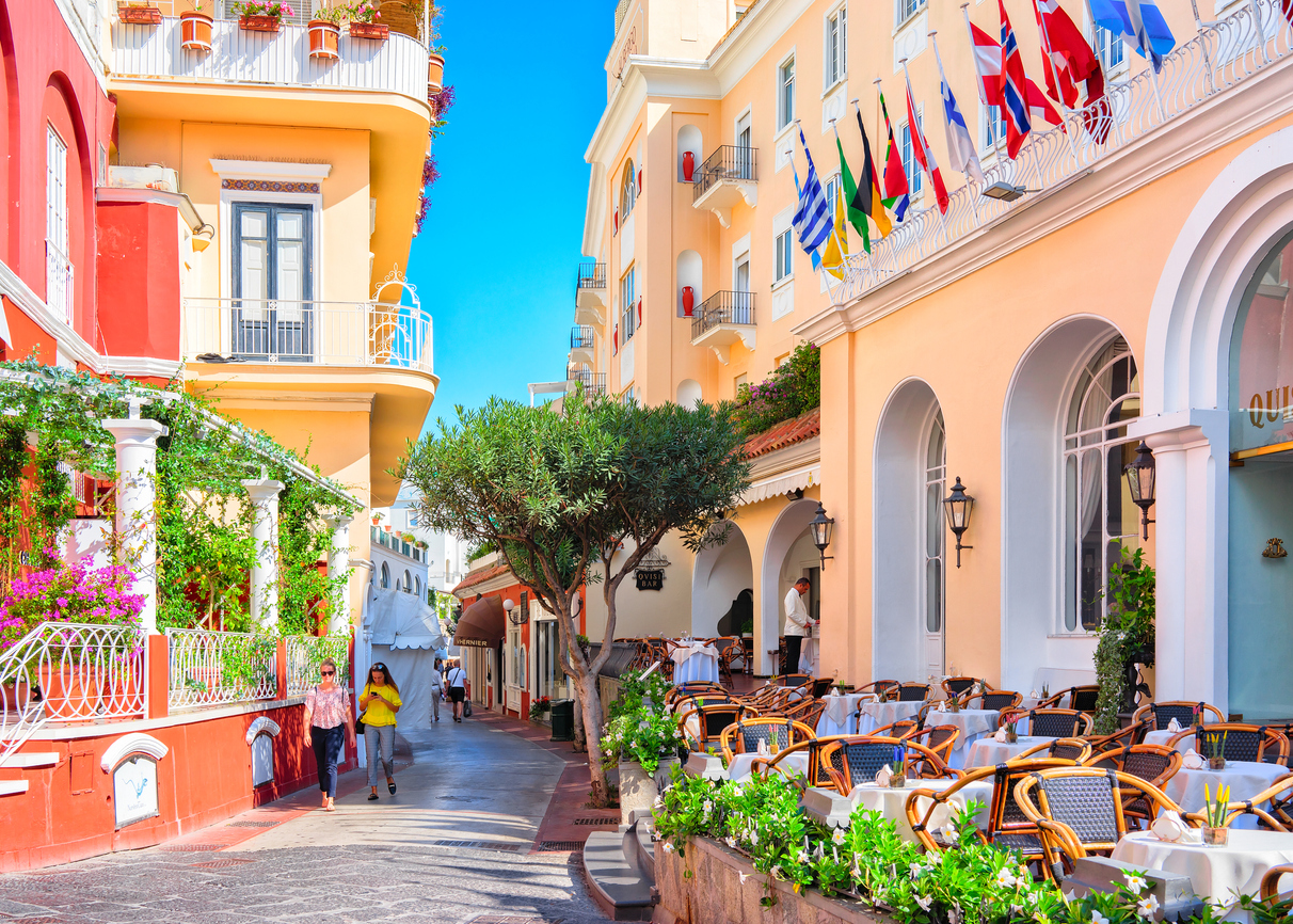 The lively streets of Capri