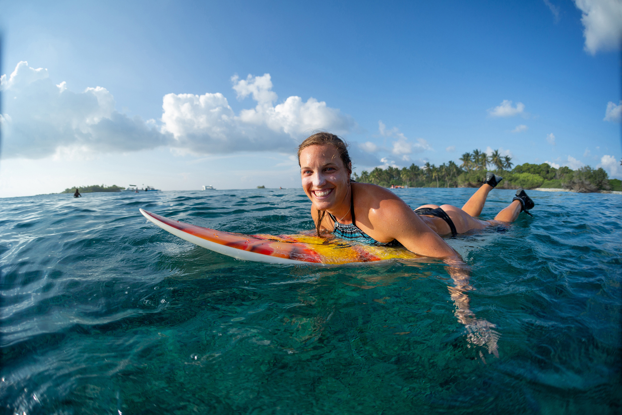 Surfing in the Maldives