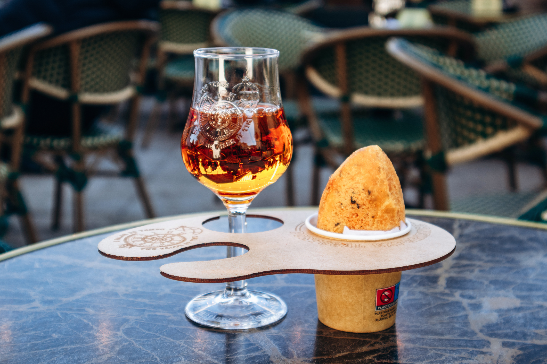 Port wine and bacalhau combo at Casa Portuguesa do Pastel de Bacalhau